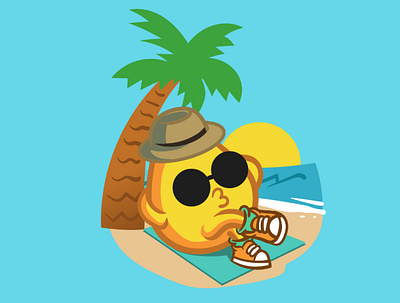 Relaxing Lemon Cartoon Character cartoon character character design character illustration characters design emote design illustration logo mascot design mascotlogo vector