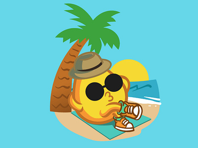 Relaxing Lemon Cartoon Character