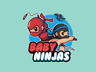 Baby Ninjas Mascot Cartoon Character