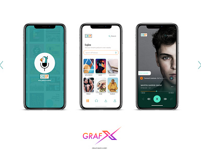 Minimal App design for Chirp (Micro Podcasts) appdesign iphonex mobile ui podcast ux