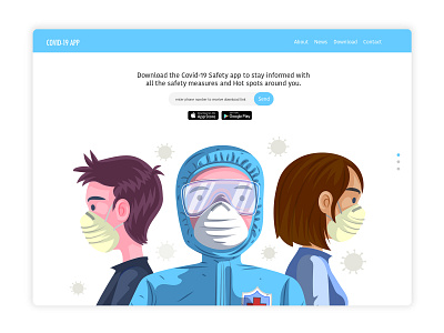 COVID-19 App landing page concept