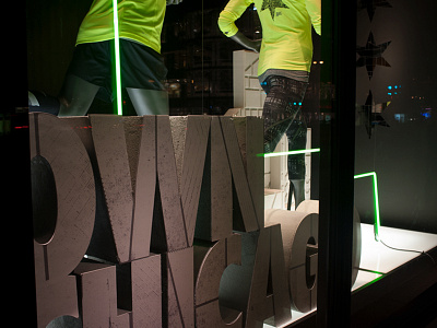 Nike Chicago Marathon store display art design typography