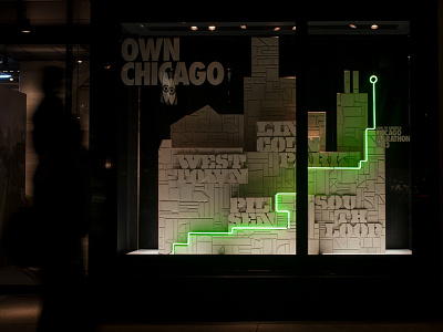 Nike Chicago Marathon store display art design typography