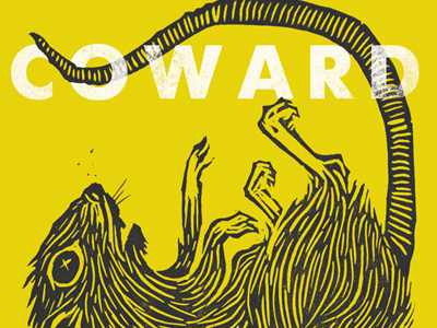 COWARD design illustration linocut typography