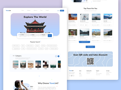 Travel.int landing 2d branding design figma landing landing page shop site tour travel trip ui ux web