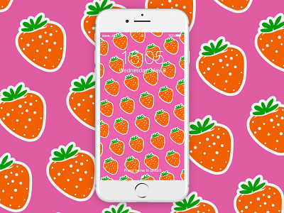 Strawberry Mobile Wallpaper abstract animation art background design gradient illustration mobile modern pattern phone strawberry texture themes vector wallpaper