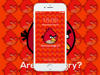 Angry Bird Wallpaper Concept abstract angry bird animation art background concept design gradient graphic illustration mobile modern pattern phone red texture theme vector wallpaper