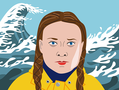 Greta Thunberg illustration people portrait vector