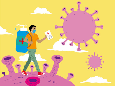 Travel With Coronavirus coronavirus covid editorial illustration illustration illustrator people vector