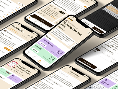 quote app books e book editor lists mobile paper read reading ui