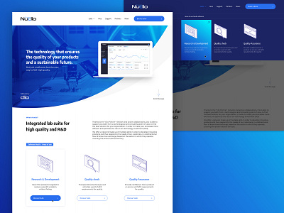 Homepage and Menu for a software company blue blue and white company concept design home homepage homepage design icon layout menu sketch software ui ux uxui web web design website