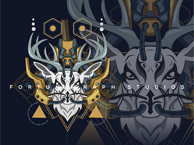 The Deer with the geometric mecha style