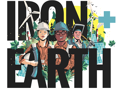 Iron + Earth art artdirection design editorial illustration logo ui vector