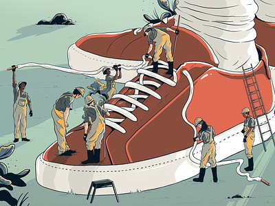 Mr Porter - A guide to tying your shoelaces art artdirection branding design editorial graphic design illustration