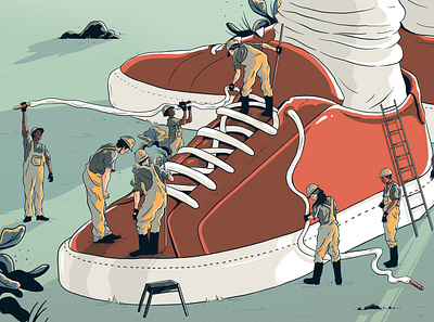 Mr Porter - A guide to tying your shoelaces art artdirection branding design editorial graphic design illustration