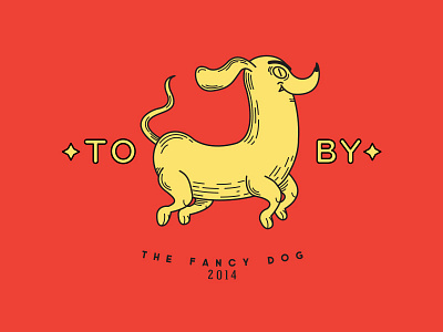 Toby badge brand dachshund lettering line type