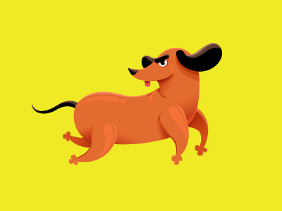 Toby ai colors dachshund dog fancy illustration vector wiener