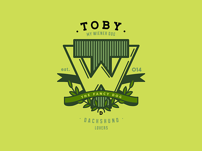 TobY ai badge crest dachshund fancy lettering line logo type vector vintage wienerdog