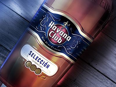 Havana Club bottle drink glass retouching