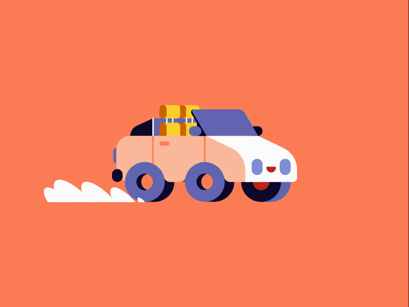 Car 2d aftereffects animation car character design flat gif illustration vector
