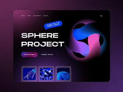 Project Sphere Concept 3d concept figma landing neon page page neon sphera spline ui ux