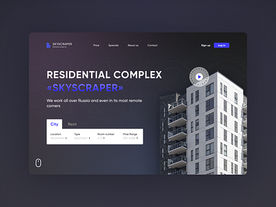 The real estate company's first screen branding home real estate ui ux