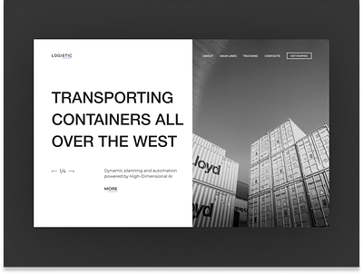 The concept of freight transportation in the west design graphic design landing trucking ui uiux