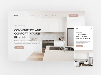 Kitchen sales website concept design first screen design kitchen kitchen for sale landing logo ui ux