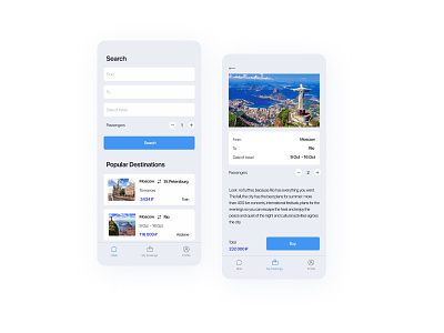 IOS Mobile App for searching and booking tickets app booking design ios mobile tickets ui ux