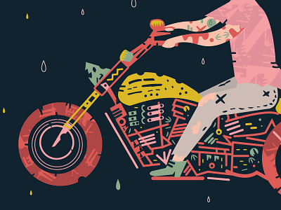 Motorcycle illustration motorcycle rain