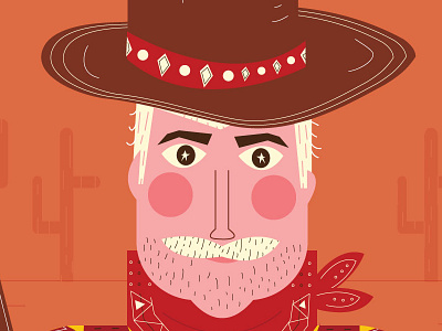 Cowboy Up cactus cowboy desert illustration mustache