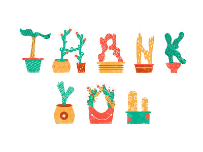 Polite Plants cactus illustration leaves plants polite pots thank you