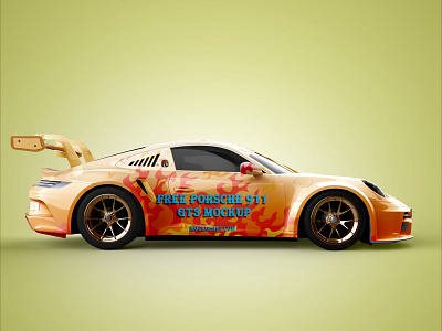 Porsche 911 GT3 free mockup template design free car free psd free psd mockup porsche 911 product