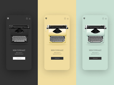 e-commerce website / desktop & mobile black branding design ecommerce flat mint mobile responsive design typewriter ui web yellow