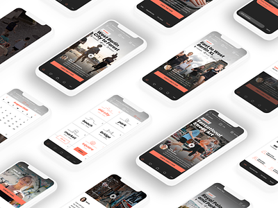 2run - mobile app app branding design flat mobile orange run tour ui
