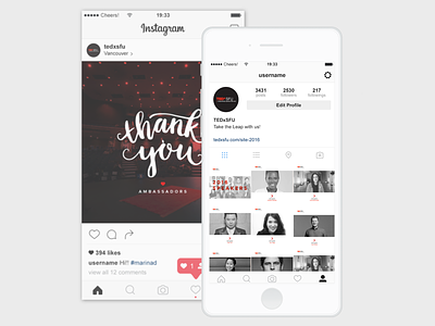 Tedx Instagram branding social media visual design