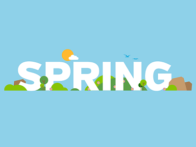 SPRINGTIME! illustration seasons spring title type weather