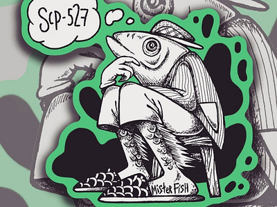 Mister Fish SCP-527 challenge character character design characters graphic graphic art illustraion ink ink drawing ink pen inktober inktober2020 print