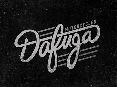 Dafuga Motorcycles custom hand lettering letters motorcycles retro script type typography vintage