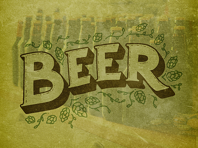 Beer 3d beer distressed handlettering lettering texture