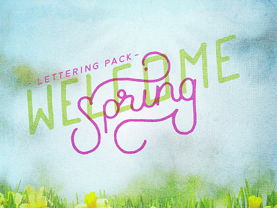 Spring Lettering Pack green handlettering lettering rain script spring welcome