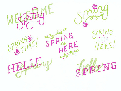 Spring Lettering Pack font handdrawn handlettering lettering spring vintage