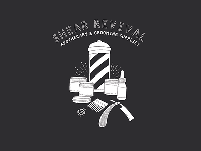 Shear Revival Apothecary & Grooming Supplies barber drawing grooming haircut illustration mens grooming shave shear revival