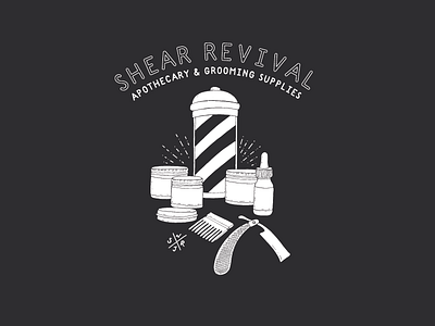 Shear Revival Apothecary & Grooming Supplies barber drawing grooming haircut illustration mens grooming shave shear revival
