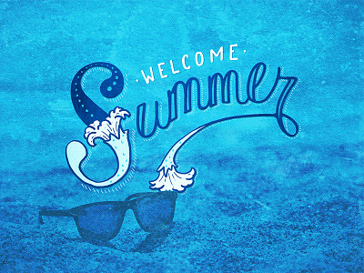 Welcome Summer beach fun hand drawn handlettering illustration lettering summer summer solstice sun vintage