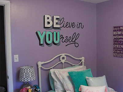 Be You Mural disciple grace hand drawn hand painted installation mural script vector