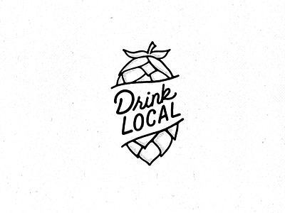 Drink Local beer craft beer distressed hand drawn handdrawn handlettering hops illustration lettering vintage