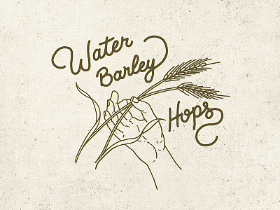 Water, Barley, Hops barley beer font hand lettering hops monoline script vintage vintage font water