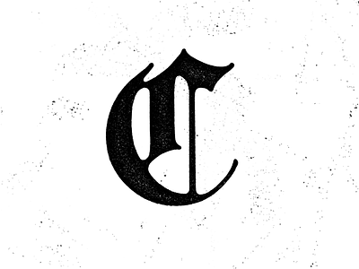 C blackletter c classic distressed icon initial logo monogram vintage