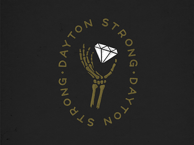 Dayton Strong dayton daytonstrong diamond gem city hand drawn illustration oregon district skeleton t shirt vintage